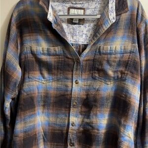 American Eagle Outfitters Men's Blue Plaid Shirt